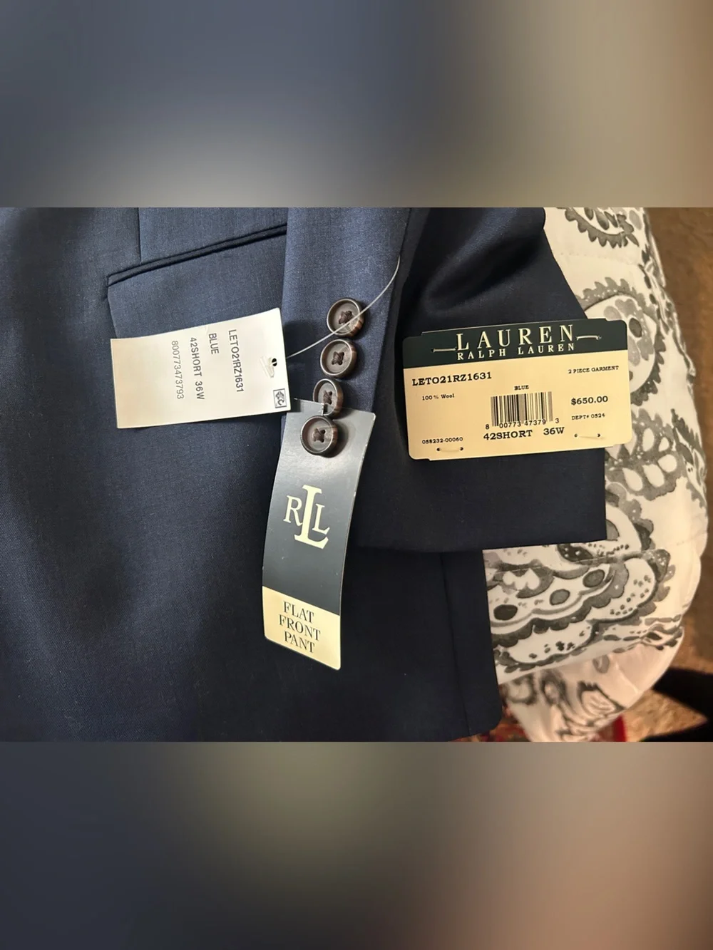 Ralph Lauren Dark Navy Two-Button Sport Coat Blazer